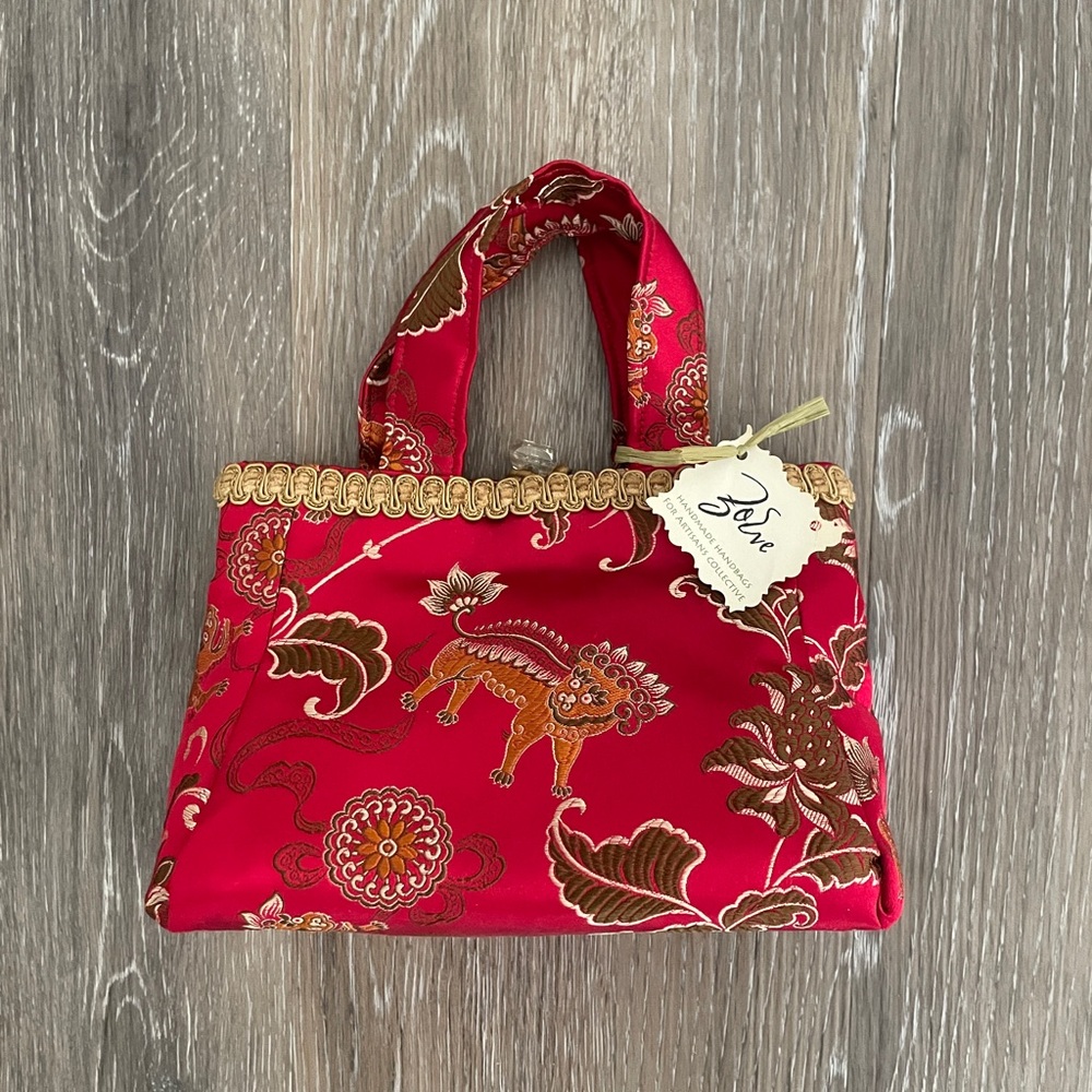 Red Embroidered Women's Bag
